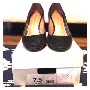 Black suede heels. Original box. Banana Republic